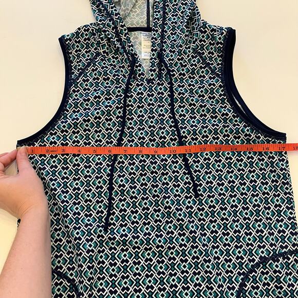Tommy Bahama Island Active Dress Small Hooded Athletic Swim Coverup Geometric - Picture 9 of 10
